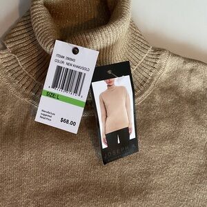 Joseph A Women’s New Khaki Gold Turtleneck Sweater NWT